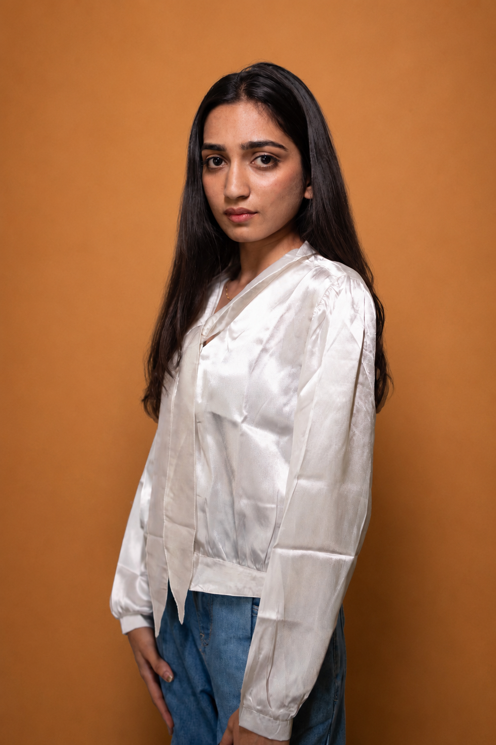 Puff Sleeve Satin Top